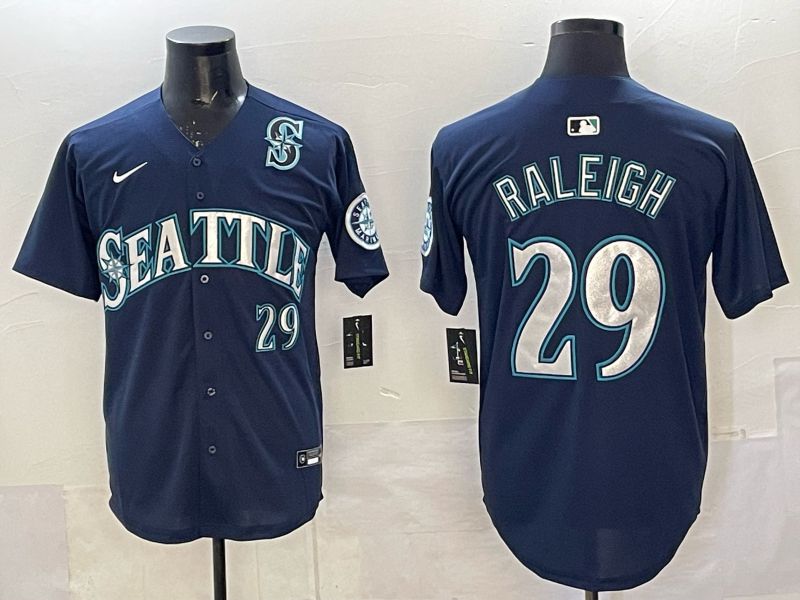 Men 2025 Seattle Mariners #29 Raleigh Blue Game Nike MLB Jersey 54